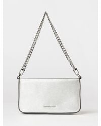 Michael Kors - Bryant Small Laminated Grained Leather Pouch - Lyst