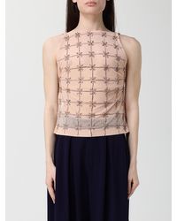 Pinko - Tulle Top With Crystals - Lyst