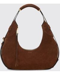 Moschino - Suede Calfskin Shoulder Bag With Logo - Lyst