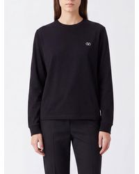 Valentino Garavani - Long-Sleeved Cotton T-Shirt With Vlogo Signature - Lyst