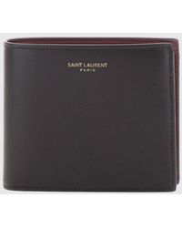 Saint Laurent - Smooth Calfskin Bifold Wallet With Logo - Lyst