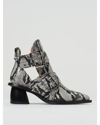 Ganni - Ankle Boots In Python Print Fabric - Lyst