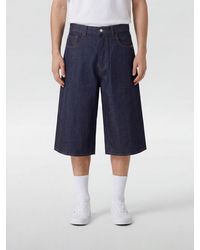 AMISH - Five-Pocket Knee-Length Denim Bermuda Shorts With Belt Loops - Lyst