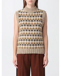 Marni - Wool And Cashmere Jacquard Knit Vest With Mock Neck - Lyst