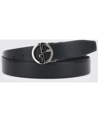 Giorgio Armani - Reversible Leather Belt With Monogram Buckle - Lyst