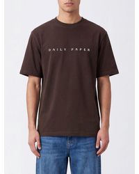 Daily Paper - Crewneck Cotton T-Shirt With Dropped Shoulders And Logo - Lyst
