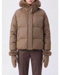 Yves Salomon - Quilted Short Puffer Jacket With Shearling Hood - Lyst