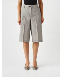 Pinko - Cotton And Linen Blend Shorts - Lyst