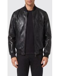 Billionaire - Crocodile Print Leather Bomber Jacket - Lyst
