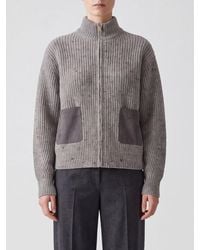 Fabiana Filippi - Relaxed Fit High Neck Zip-Up Wool-Blend Cardigan - Lyst