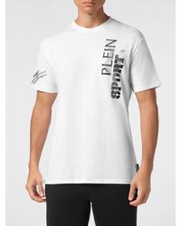 Philipp Plein - Slim Fit Cotton T-Shirt With Contrast Logo Print - Lyst