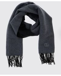Gucci - 100% Cashmere Scarf With Gg Monogram And Fringed Edges - Lyst