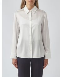 Max Mara - Long-Sleeved Stretch-Silk Satin Shirt With Classic Collar - Lyst