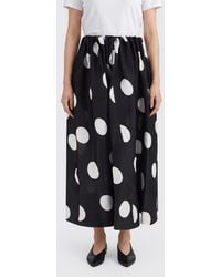 KHAITE - Polka-Dot Silk A-Line Midi Skirt With Elasticated Waist - Lyst