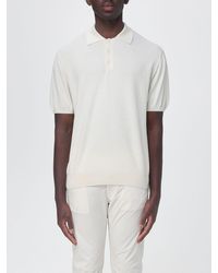 Canali - Cotton Blend Knit Polo Shirt - Lyst