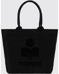 Isabel Marant - Yenky Cotton Tote Bag With Double Handle And Tone-On-Tone Logo - Lyst