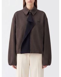 Loewe - Cropped Wool-Blend Shirt Jacket With Zip Closure - Lyst