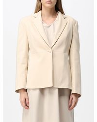 MEIMEIJ - Cropped Single-Breasted One-Button Viscose Blend Blazer - Lyst