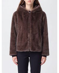P.A.R.O.S.H. - Short Faux-Fur Jacket P.A.R.O.S.H. With Classic Collar And Zip Closure - Lyst