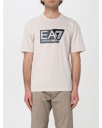EA7 - T-shirt in cotone con logo - Lyst