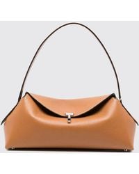 TOTEME - T-Lock Flared Leather Shoulder Bag With Signature Turn-Lock Closure - Lyst