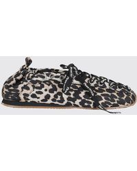Ganni - Sporty Animal Print Ballerina Flats - Lyst