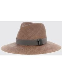 Brunello Cucinelli - Raffia Hat With Ribbon - Lyst