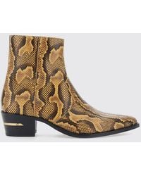 Amiri - Python-Print Leather Western Ankle Boots With Tapered Toe - Lyst