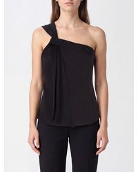 FEDERICA TOSI - Asymmetrical One-Shoulder Slim Fit Top With Curved Hem - Lyst