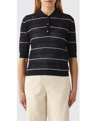 Max Mara - Striped Wool And Silk Polo Shirt - Lyst