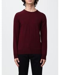 Brooksfield - Crewneck Wool Jumper With Long Sleeves And Ribbed Trims - Lyst