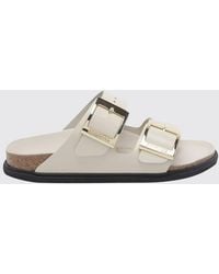 Birkenstock - Arizona Droplet Buckle Flat Leather Sandals With Double Strap - Lyst
