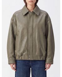 Agolde - Synthetic Leather Jacket With Classic Collar And Elasticated Hem - Lyst