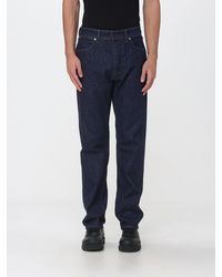 Stone Island - Straight Fit Cotton Denim Jeans With Compass Logo Patch - Lyst