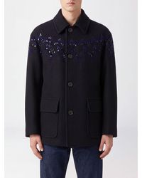 Dries Van Noten - Single-Breasted Short Wool Coat With Sequin Appliqués - Lyst