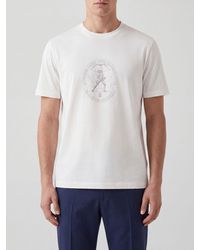 Brunello Cucinelli - Graphic Logo Print Cotton Crewneck T-Shirt - Lyst