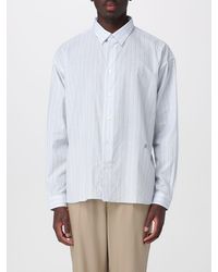 RANRA - Striped Cotton Shirt With French Collar And Patch Pocket - Lyst