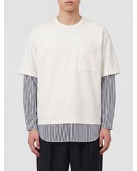 Comme des Garçons - Comme Des Gar&Ccedil	Ons Long-Sleeved Cotton T-Shirt With Shirt Inserts - Lyst