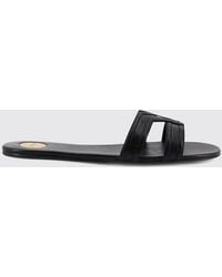 Saint Laurent - Mabrouka Vegetable-Tanned Leather Slippers - Lyst