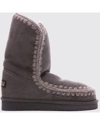 Mou - Eskimo Suede Boots With Wool Stitching - Lyst