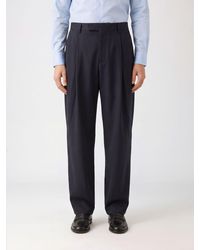 Giorgio Armani - Pleated Wide-Leg Wool Trousers - Lyst