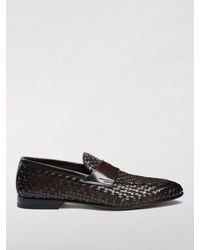 Santoni - Woven Leather Loafers - Lyst