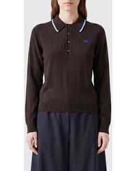 Wales Bonner - Long-Sleeved Knitted Wool Polo Shirt With Contrast Trims - Lyst