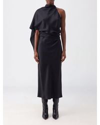 Rohe - Draped One-Shoulder Wool-Blend Midi Sheath Dress - Lyst