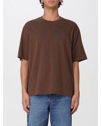 Ami Paris - Short-Sleeved Cotton T-Shirt With Front Logo Print - Lyst
