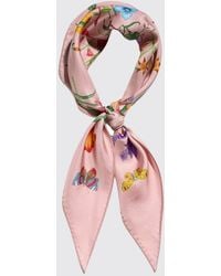 Gucci - Rautenförmiger Schal Aus Reiner Seide Mit Allover-Blumenprint - Lyst