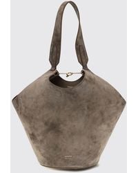 KHAITE - Lotus Suede Calfskin Shoulder Bag With Rhombus Shape - Lyst