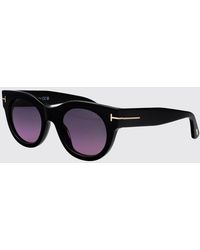 Tom Ford - Rounded Cat-Eye Acetate Sunglasses With Colored Lenses - Lyst