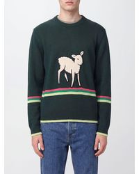 JW Anderson - Striped Cotton Crew-Neck Jumper With Print - Lyst