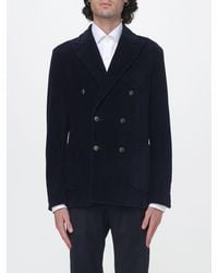 Circolo 1901 - Double-Breasted Cotton Velvet Blazer With Patch Pockets - Lyst
